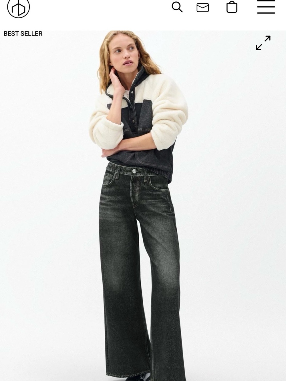 rag & bone Black Miramar Wide-Leg High-Rise Jeans